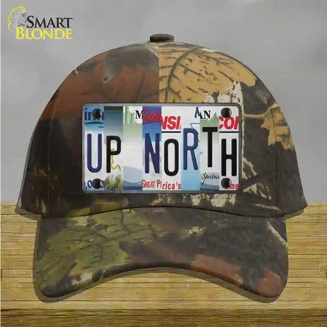 Up North Strip Art Novelty License Plate Hat Tag Cotton / Camoflauge