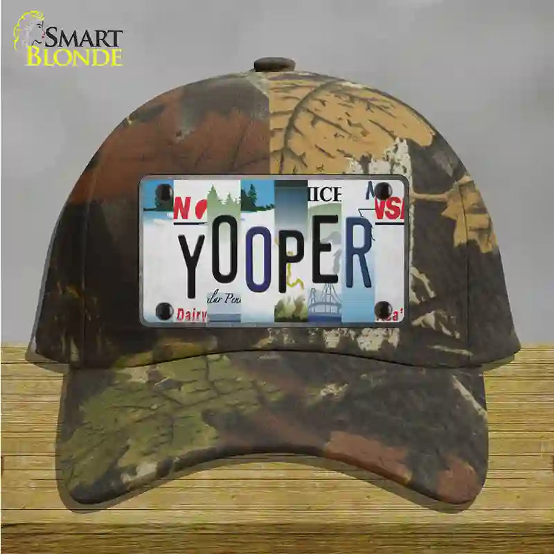 Yooper Strip Art Novelty License Plate Hat Tag Cotton / Camoflauge