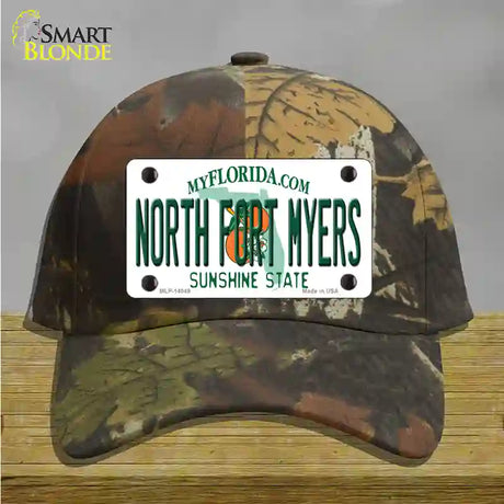 North Fort Myers Florida Novelty License Plate Hat Cotton / Camoflauge