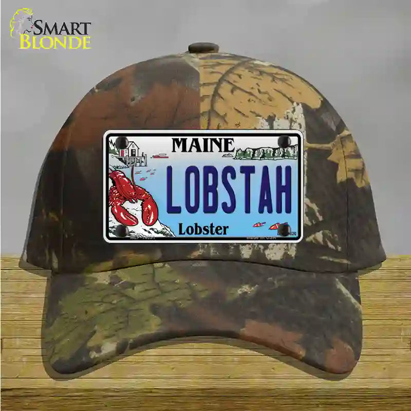 Lobstah Maine Lobster Novelty License Plate Hat Cotton / Camoflauge