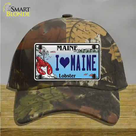 I Heart Maine Lobster Novelty License Plate Hat Cotton / Camoflauge