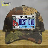 Best Dad Maine Lobster Novelty License Plate Hat Cotton / Camoflauge