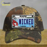 Wicked Maine Lobster Novelty License Plate Hat Cotton / Camoflauge