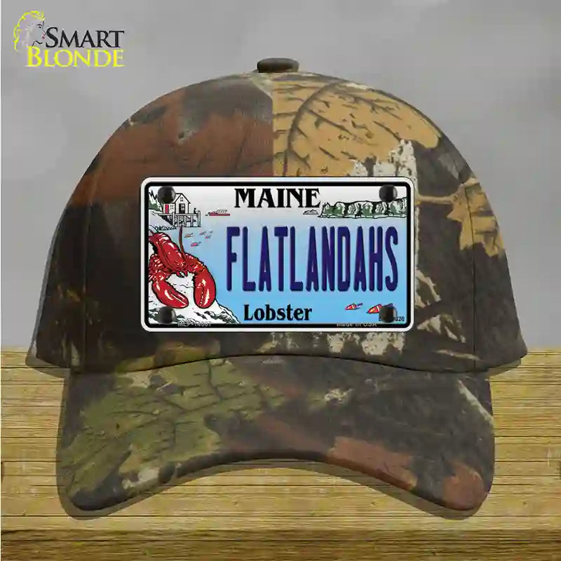 Flatlands Maine Lobster Novelty License Plate Hat Cotton / Camoflauge