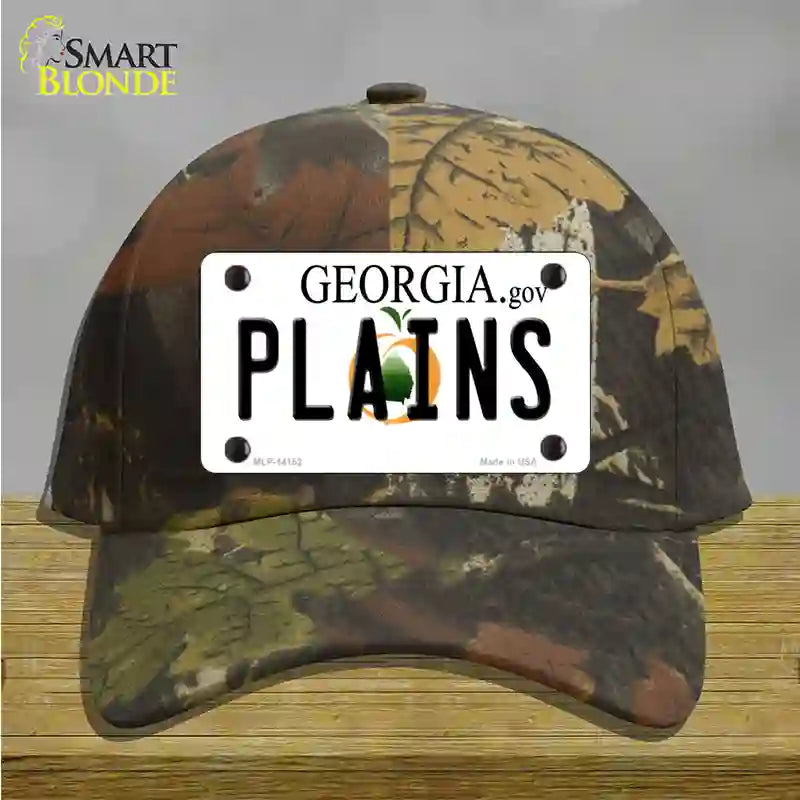 Plains Georgia Novelty License Plate Hat Cotton / Camoflauge