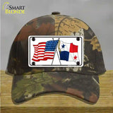 Panama Crossed US Flag Novelty License Plate Hat Cotton / Camoflauge