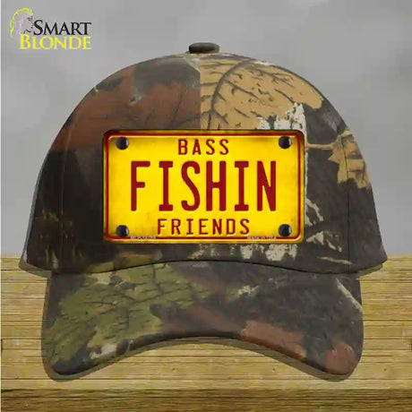 Fishin Friends Novelty License Plate Hat Cotton / Camoflauge