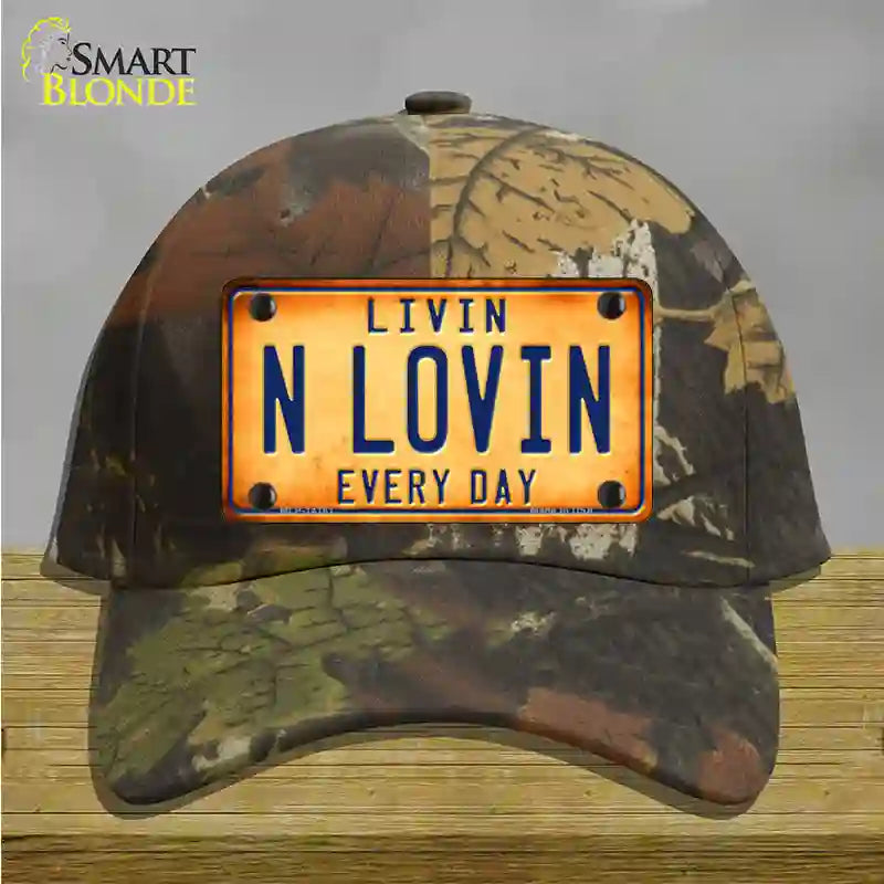 Livin N Lovin Everyday Novelty License Plate Hat Cotton / Camoflauge