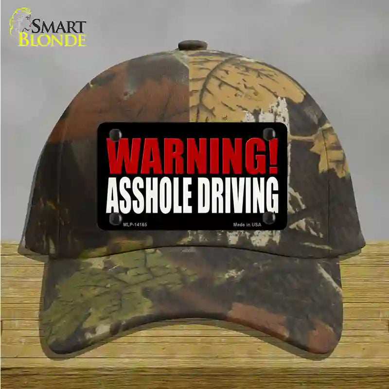 Warning Asshole Driving Novelty License Plate Hat Cotton / Camoflauge