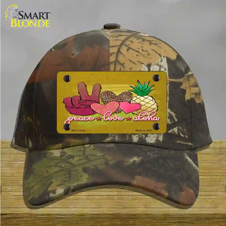 Peace Love Aloha Novelty License Plate Hat Cotton / Camoflauge