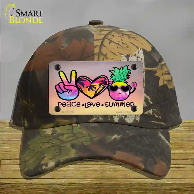 Peace Love Summer Novelty License Plate Hat Cotton / Camoflauge