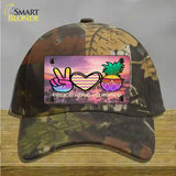 Peace Love Summer Pineapple BeachNovelty License Plate Hat Cotton / Camoflauge