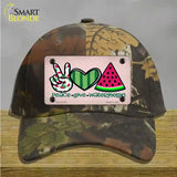 Peace Love Watermelon Novelty License Plate Hat Cotton / Camoflauge