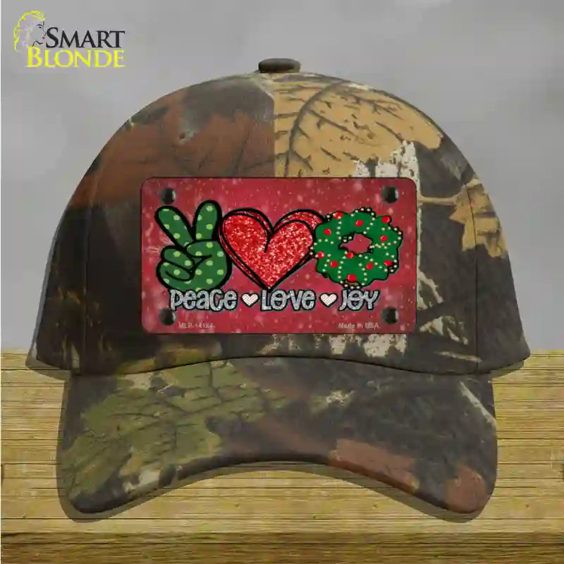 Peace Love Joy Novelty License Plate Hat Cotton / Camoflauge