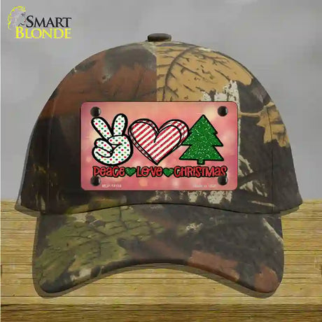 Peace Love Christmas Novelty License Plate Hat Cotton / Camoflauge