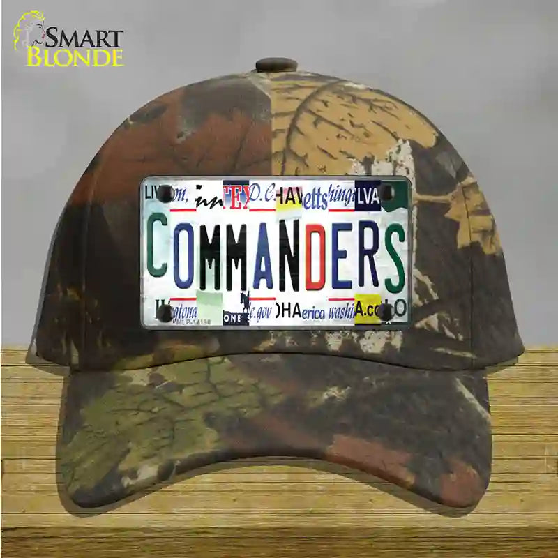 Commanders Strip Art Novelty License Plate Hat Cotton / Camoflauge