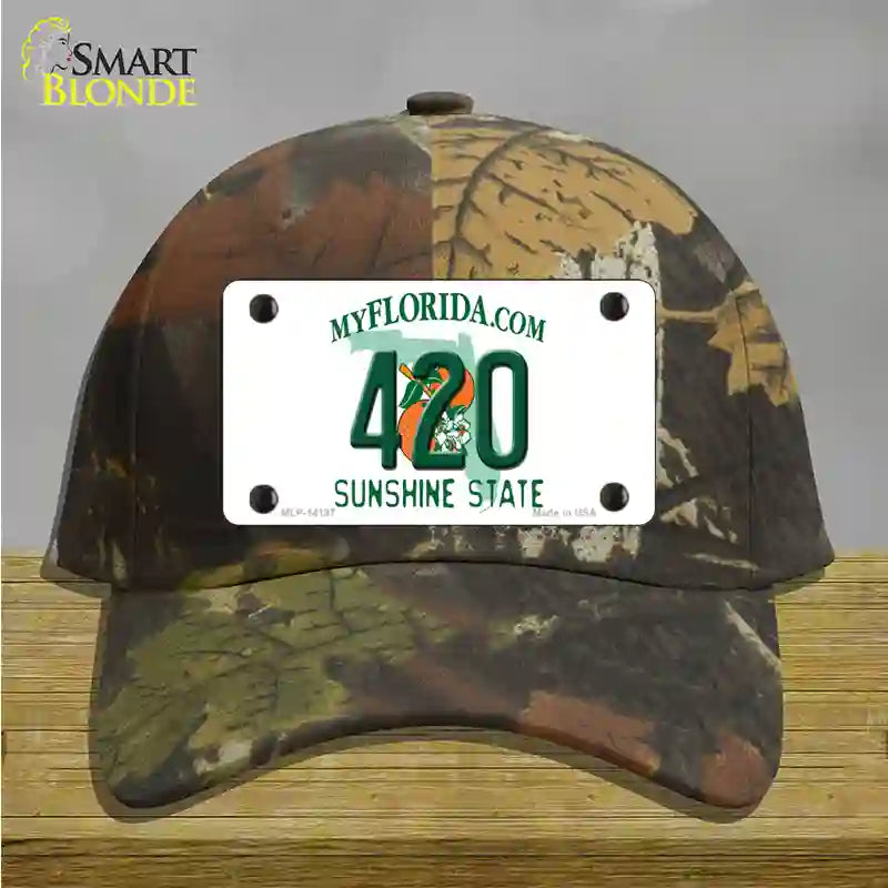 420 Florida Novelty License Plate Hat Cotton / Camoflauge