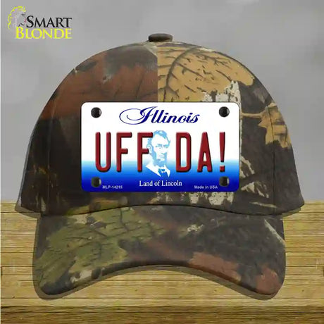 Uff Da Illinois Novelty License Plate Hat Cotton / Camoflauge