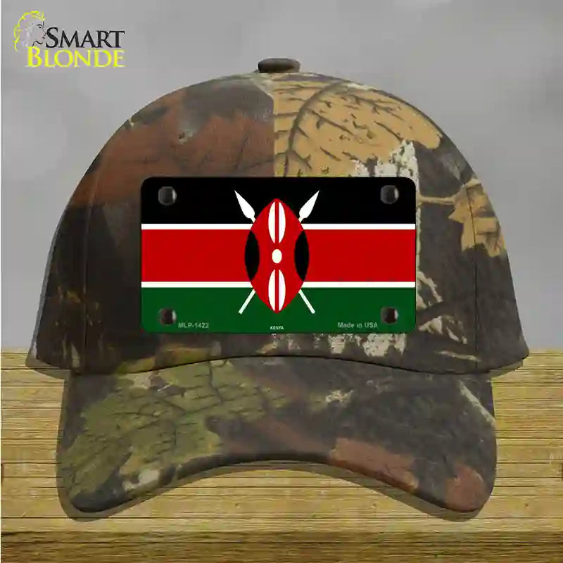 Kenya Flag Novelty License Plate Hat Cotton / Camoflauge