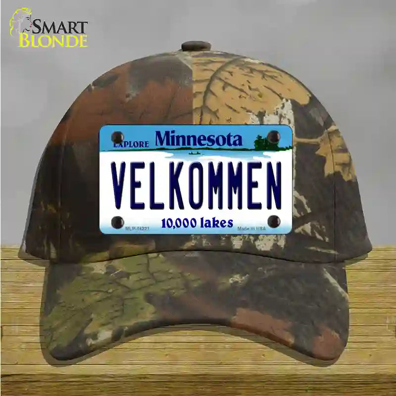 Velkommen Minnesota Novelty License Plate Hat Cotton / Camoflauge