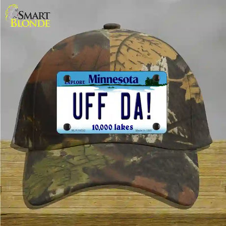 Uff Da Minnesota Novelty License Plate Hat Cotton / Camoflauge