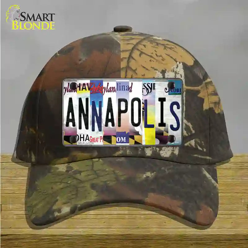 Annapolis Strip Art Novelty License Plate Hat Cotton / Camoflauge