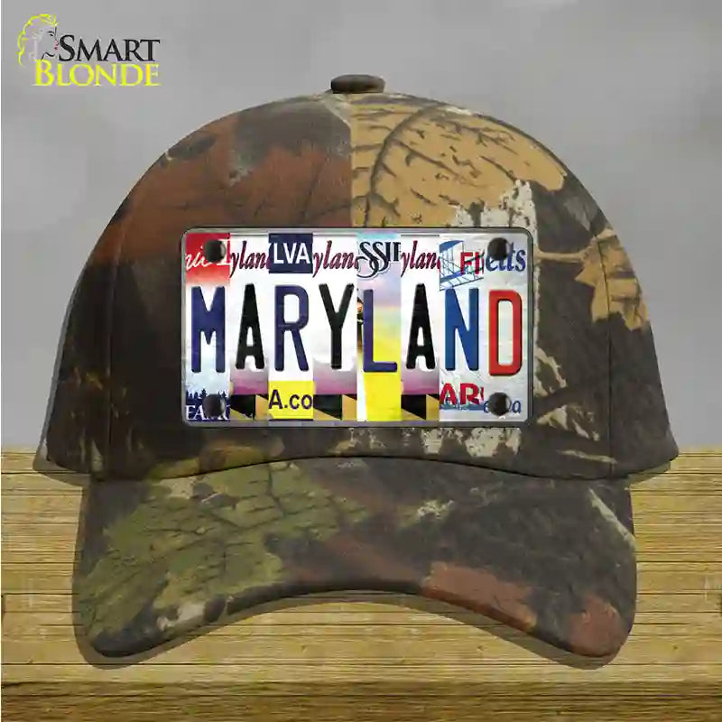 Maryland Strip Art Novelty License Plate Hat Cotton / Camoflauge