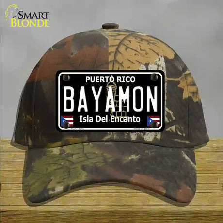 Bayamon Puerto Rico Black Novelty License Plate Hat Cotton / Camoflauge