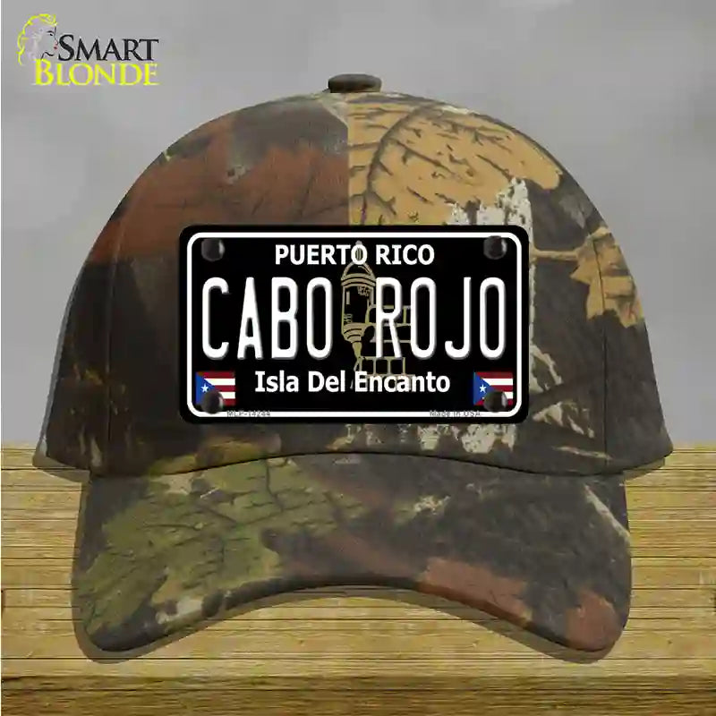 Cabo Rojo Puerto Rico Black Novelty License Plate Hat Cotton / Camoflauge