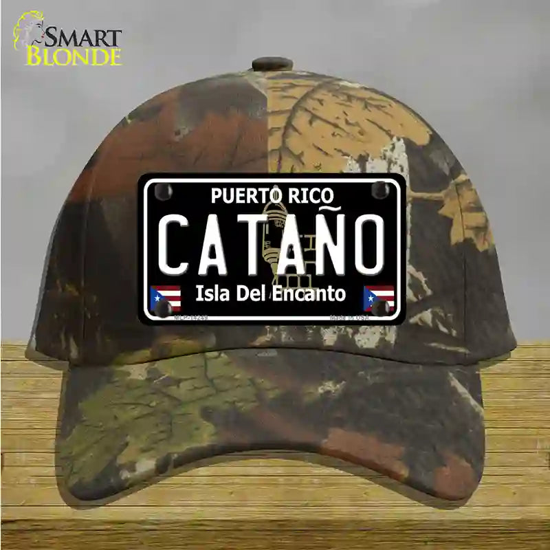 Catano Puerto Rico Black Novelty License Plate Hat Cotton / Camoflauge