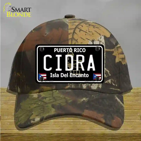 Cidra Puerto Rico Black Novelty License Plate Hat Cotton / Camoflauge