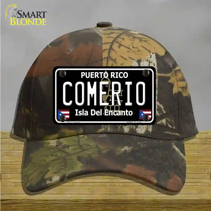 Comerio Puerto Rico Black Novelty License Plate Hat Cotton / Camoflauge