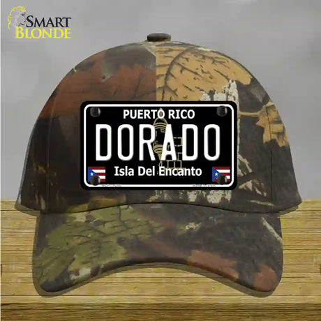 Dorado Puerto Rico Black Novelty License Plate Hat Cotton / Camoflauge