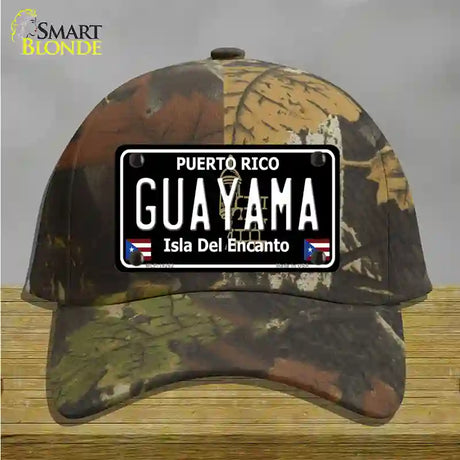 Guayama Puerto Rico Black Novelty License Plate Hat Cotton / Camoflauge