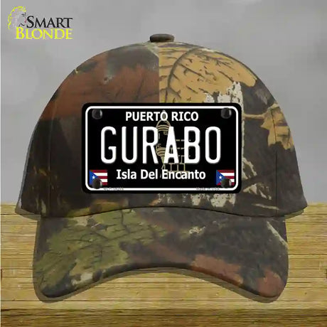 Gurabo Puerto Rico Black Novelty License Plate Hat Cotton / Camoflauge