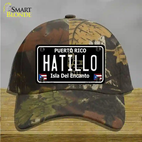 Hatillo Puerto Rico Black Novelty License Plate Hat Cotton / Camoflauge