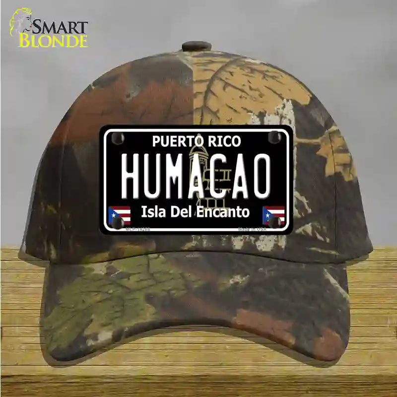 Humacao Puerto Rico Black Novelty License Plate Hat Cotton / Camoflauge