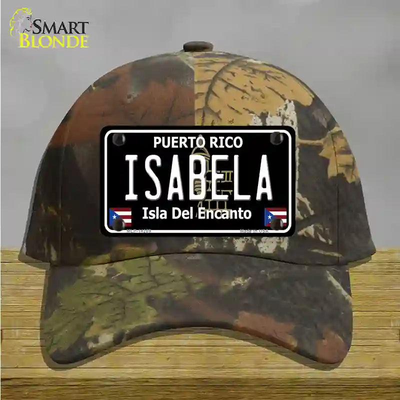 Isabela Puerto Rico Black Novelty License Plate Hat Cotton / Camoflauge