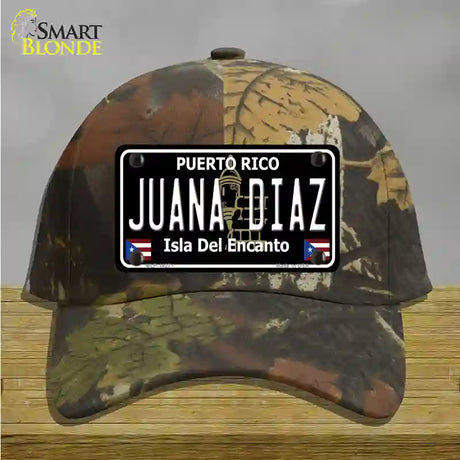 Juana Diaz Puerto Rico Black Novelty License Plate Hat Cotton / Camoflauge