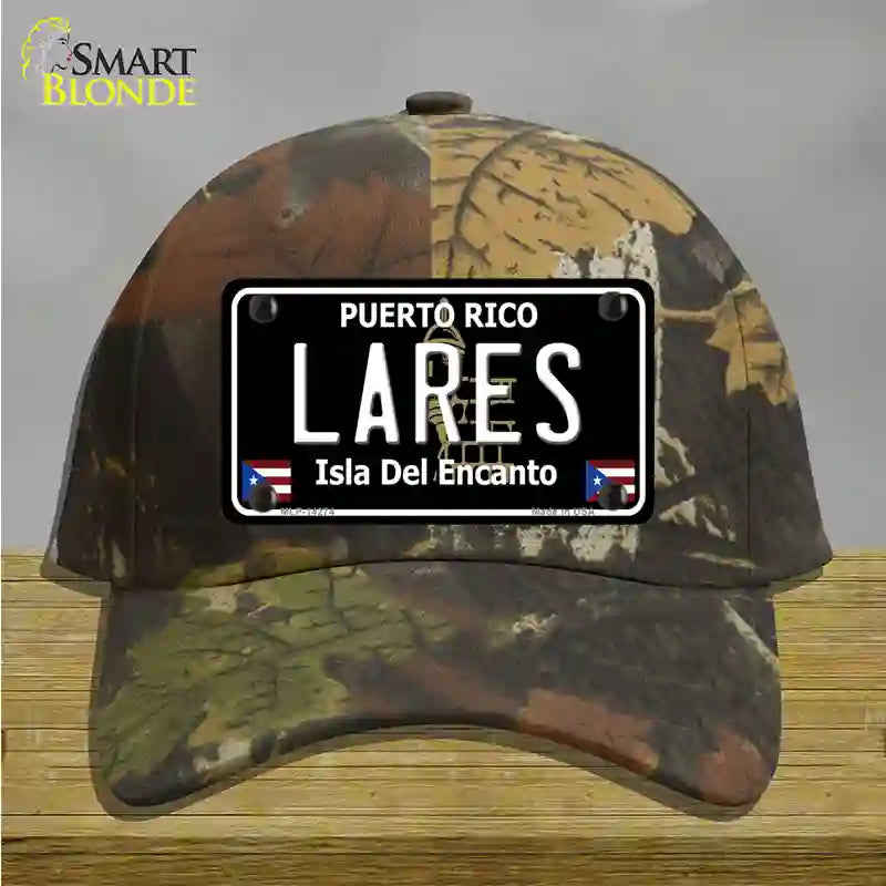 Lares Puerto Rico Black Novelty License Plate Hat Cotton / Camoflauge