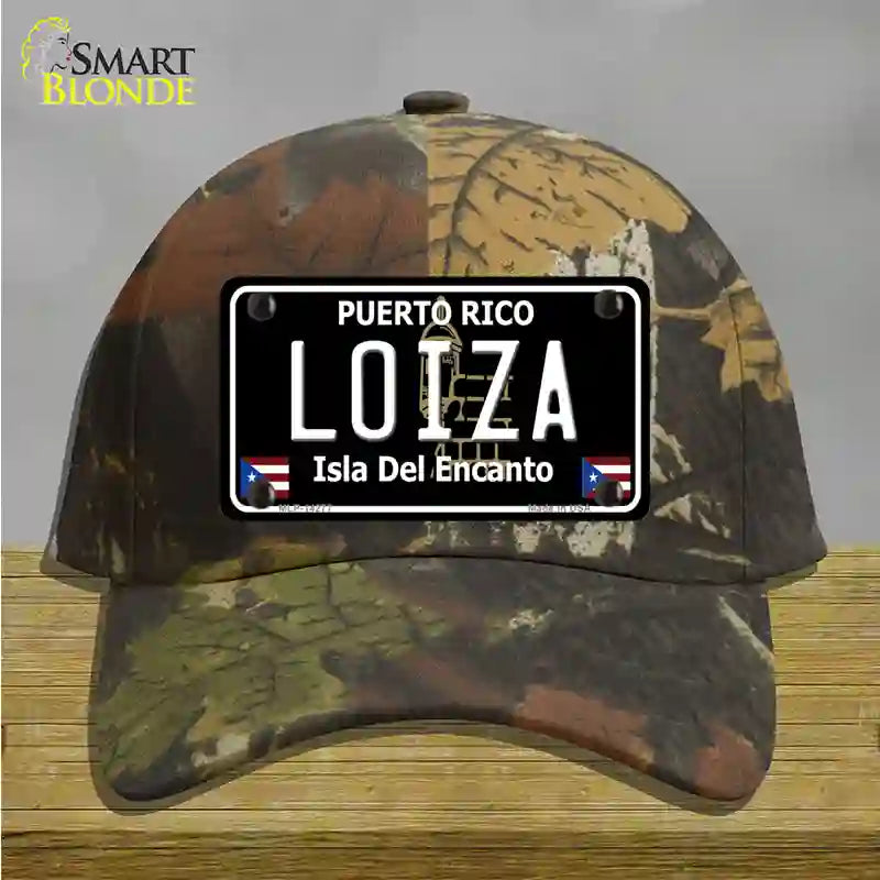 Loiza Puerto Rico Black Novelty License Plate Hat Cotton / Camoflauge