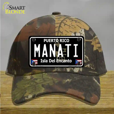 Manati Puerto Rico Black Novelty License Plate Hat Cotton / Camoflauge