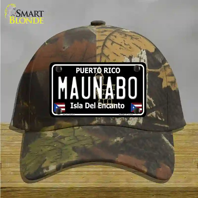 Maunabo Puerto Rico Black Novelty License Plate Hat Cotton / Camoflauge