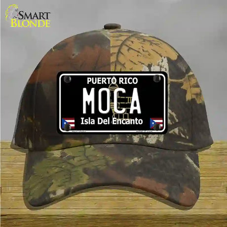 Moca Puerto Rico Black Novelty License Plate Hat Cotton / Camoflauge