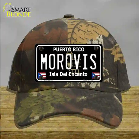 Morovis Puerto Rico Black Novelty License Plate Hat Cotton / Camoflauge