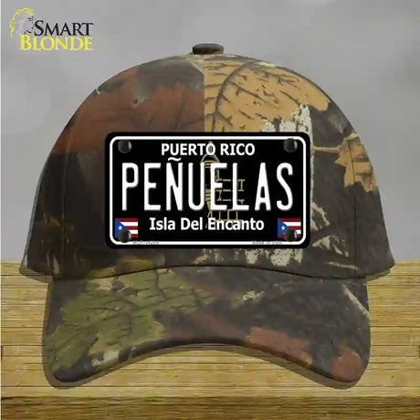 Penuelas Puerto Rico Black Novelty License Plate Hat Cotton / Camoflauge