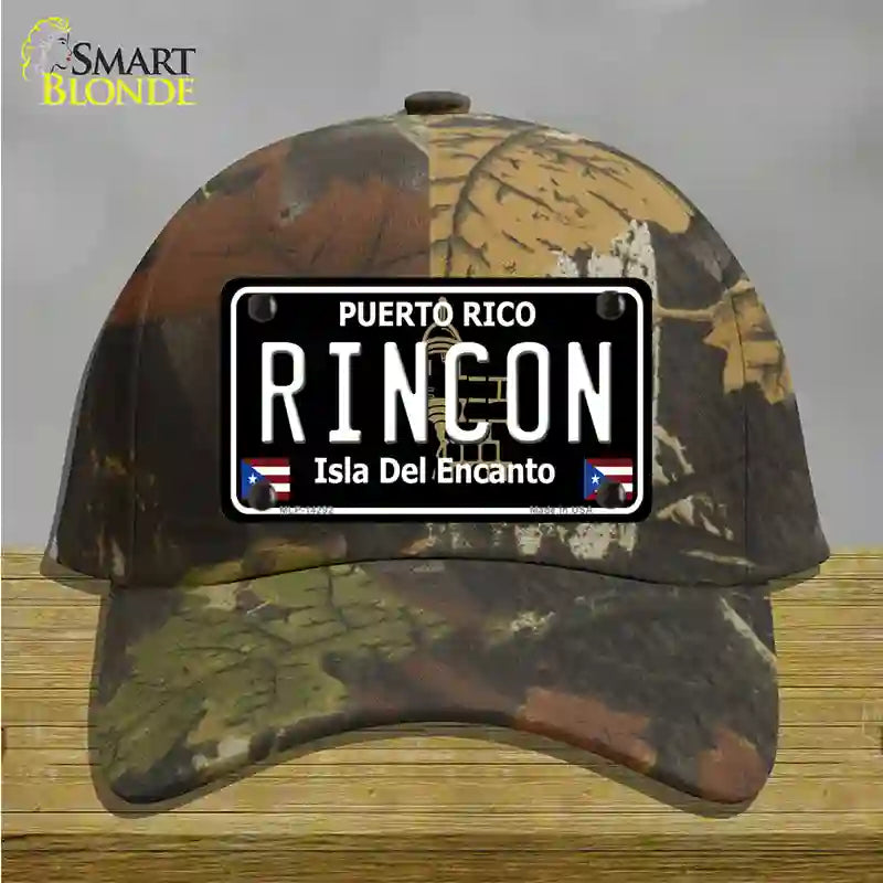 Rincon Puerto Rico Black Novelty License Plate Hat Cotton / Camoflauge