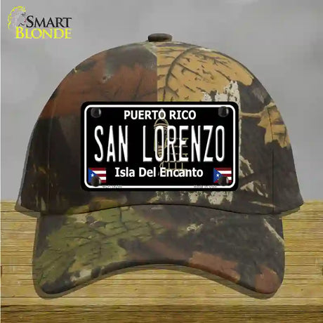 San Lorenzo Puerto Rico Black Novelty License Plate Hat Cotton / Camoflauge