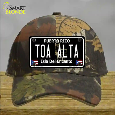 Toa Alta Puerto Rico Black Novelty License Plate Hat Cotton / Camoflauge