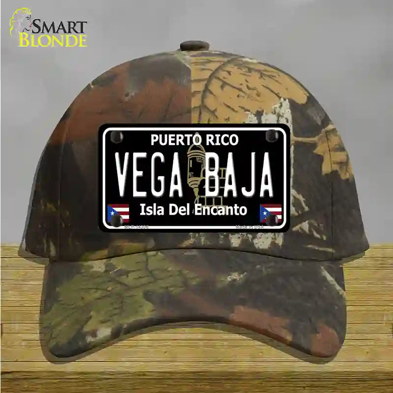 Vega Baja Puerto Rico Black Novelty License Plate Hat Cotton / Camoflauge